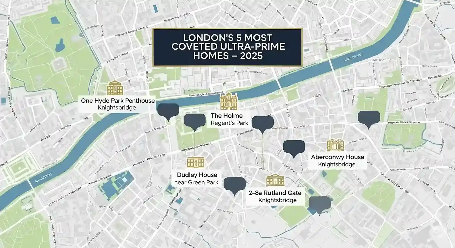 map of most luxury properties in london